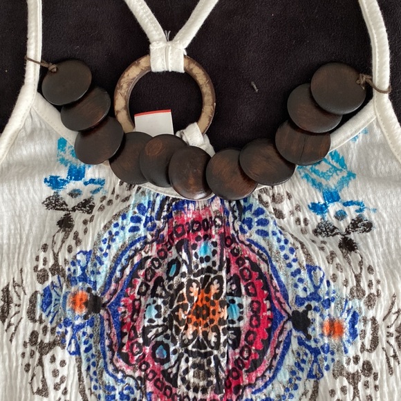 Boho multicolour camisole with wooden beads - Picture 6 of 16